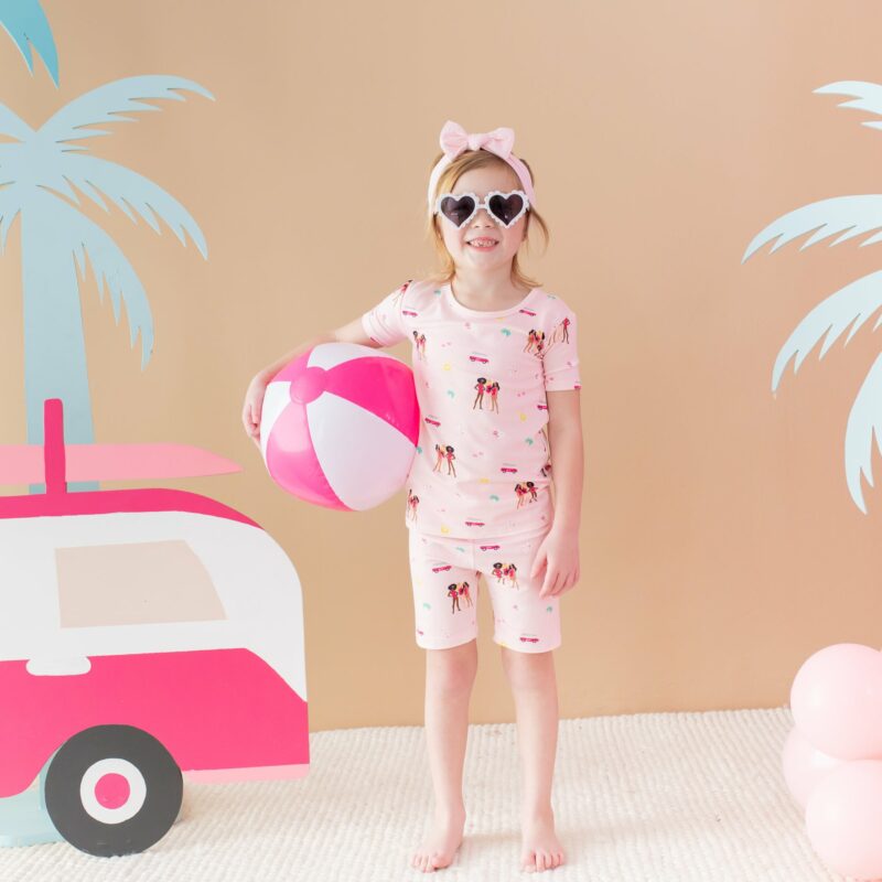 Short Sleeve Pajamas in Barbie Beach from Kyte BABY