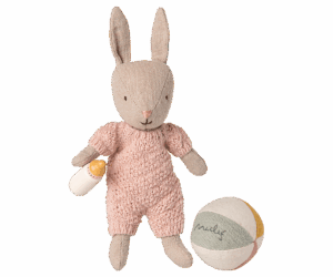 Maileg Micro Sand Rabbit Set In Rose