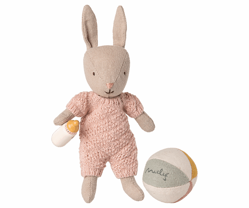 Maileg Micro Sand Rabbit Set In Rose