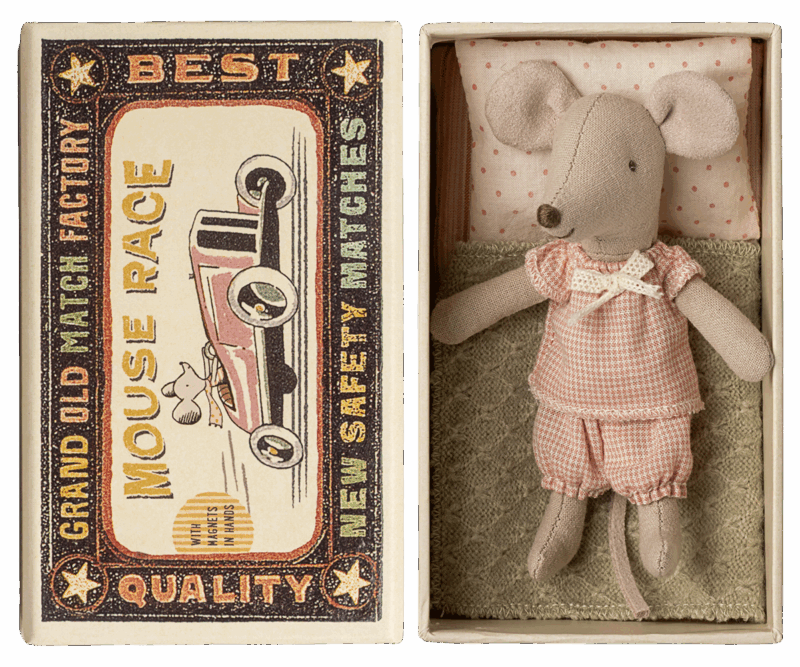Maileg Little Sister Mouse In Matchbox