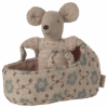 Baby Mouse In Carry Cot In Rose from Maileg