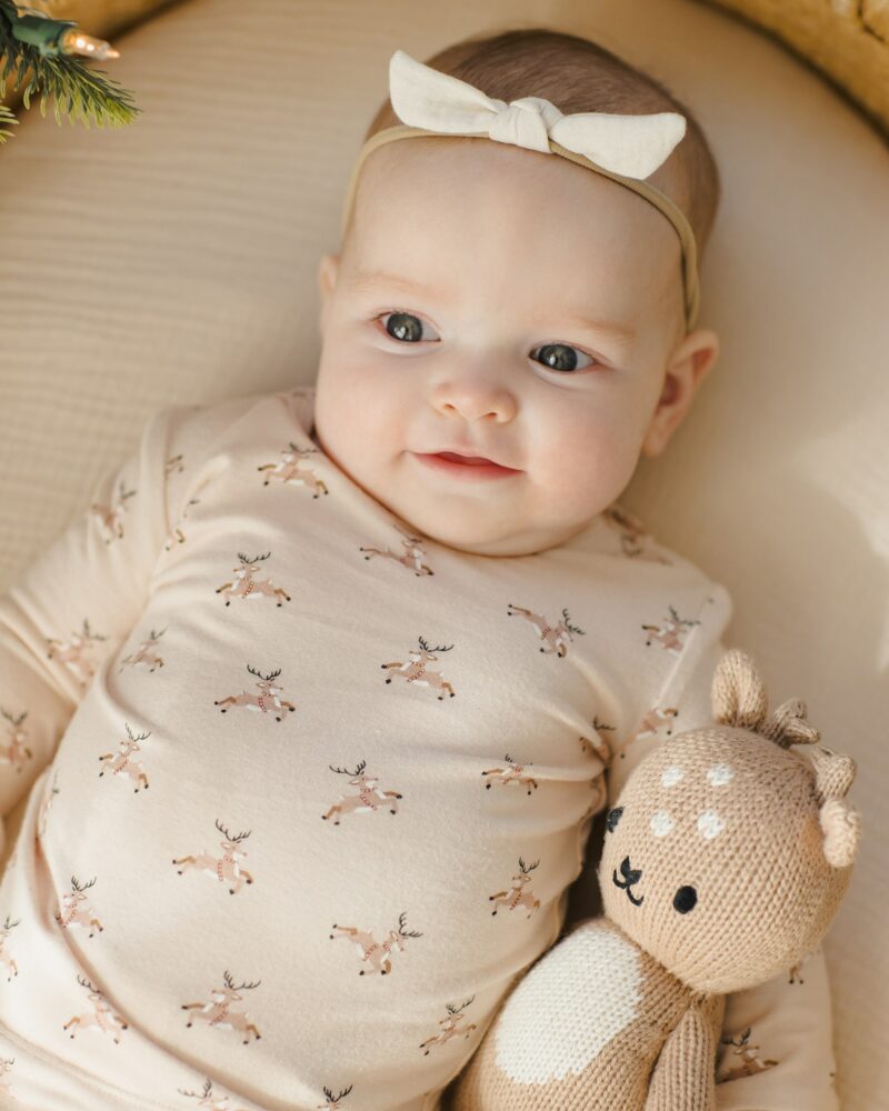 Bamboo Pajama Set In Reindeer from Quincy Mae