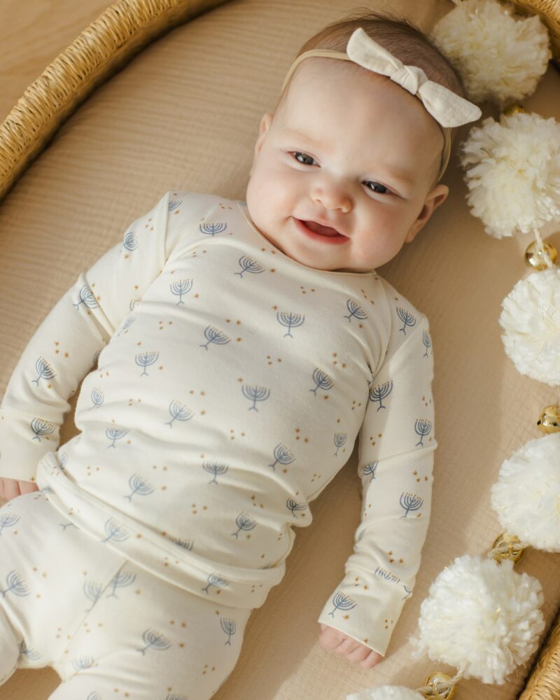 Bamboo Pajama Set In Hanukkah from Quincy Mae