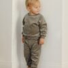 Quincy Mae Velour Relaxed Sweatshirt In Forest