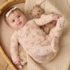 Quincy Mae Bamboo Zip Footie In Reindeer
