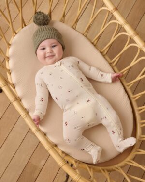 Quincy Mae Bamboo Zip Footie In Winter Wonderland