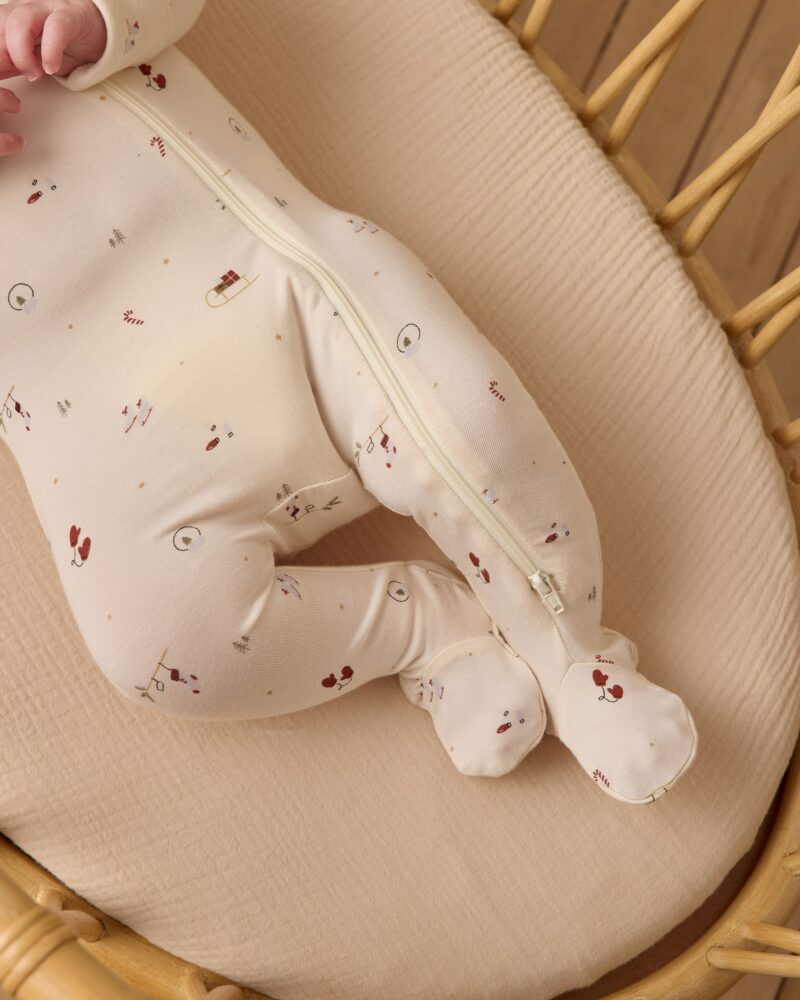 Bamboo Zip Footie In Winter Wonderland