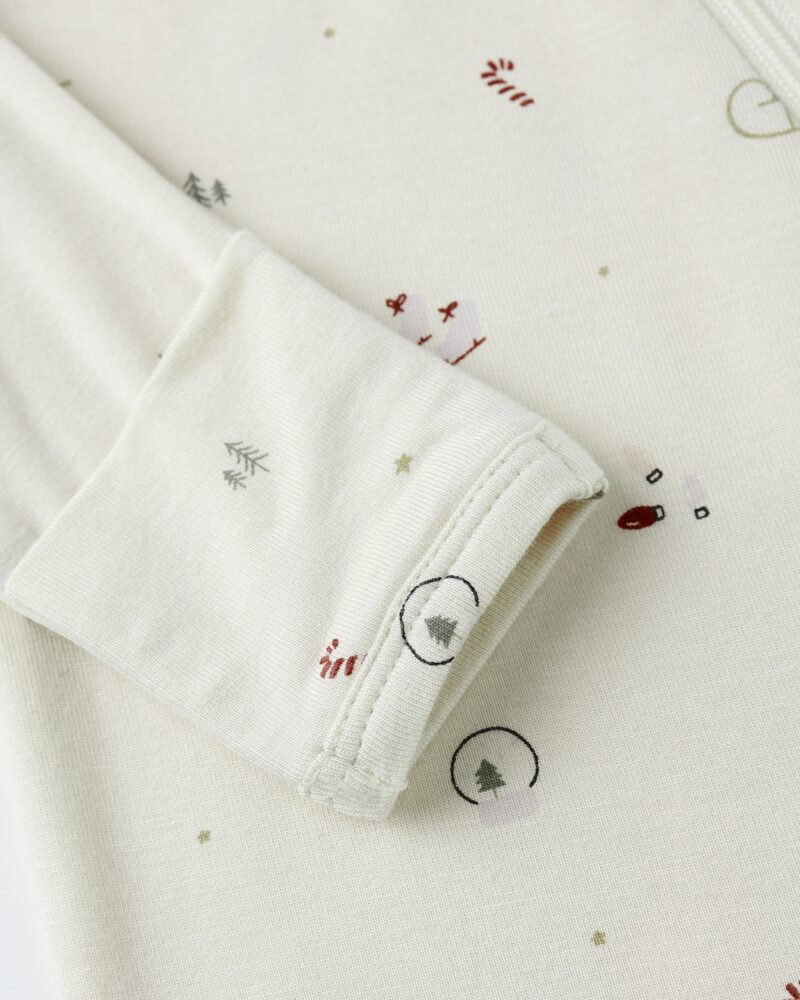 Bamboo Zip Footie In Winter Wonderland available at Blossom