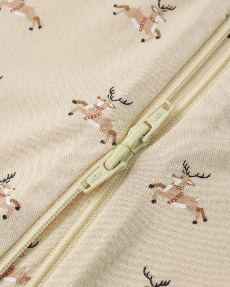 Bamboo Zip Footie In Reindeer