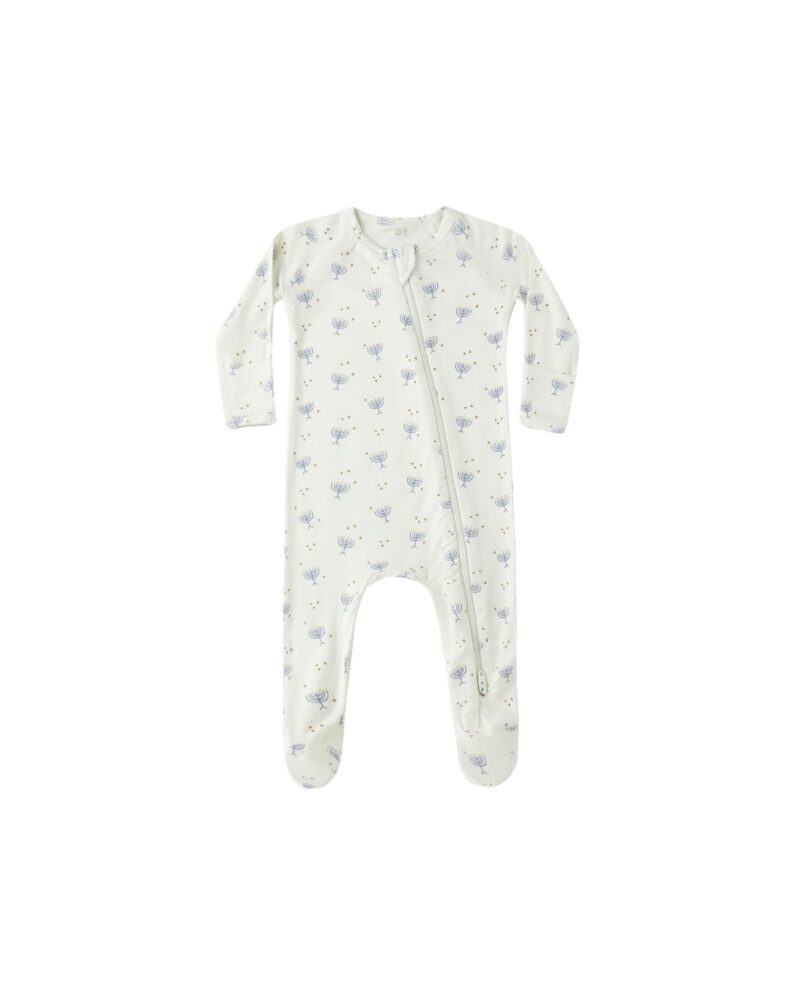 Bamboo Zip Footie In Hanukkah from Quincy Mae