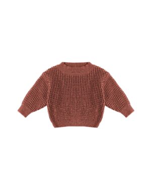 Quincy Mae Chunky Knit Sweater In Cranberry