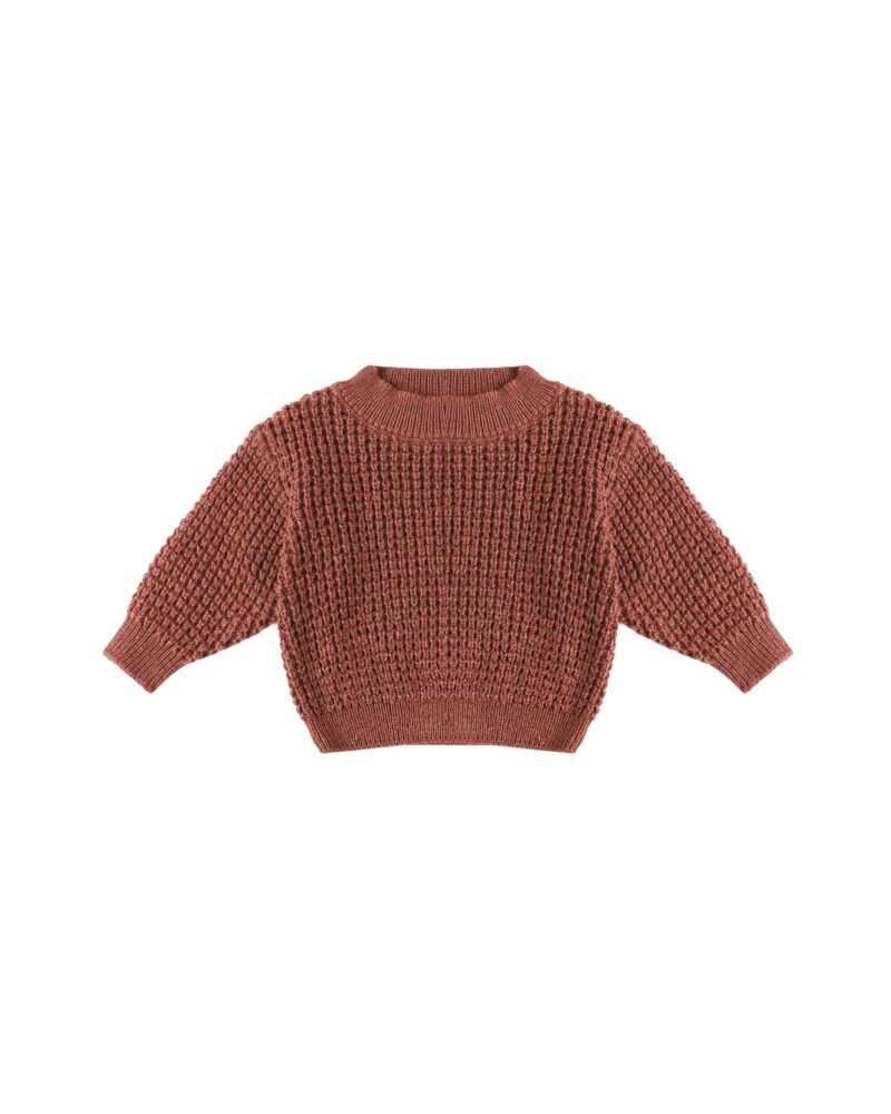 Quincy Mae Chunky Knit Sweater In Cranberry