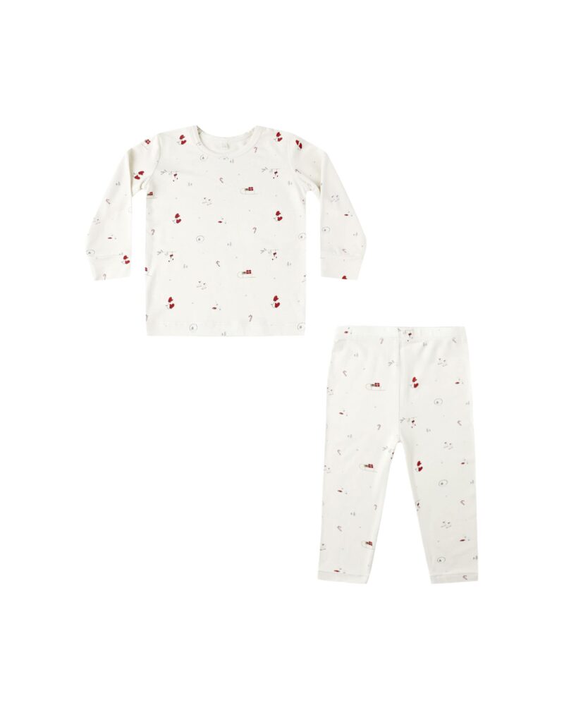 Bamboo Pajama Set In Winter Wonderland from Quincy Mae