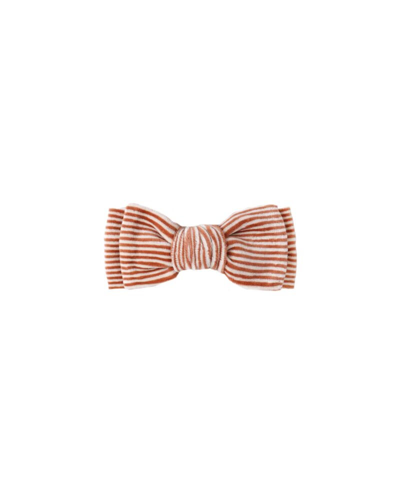 Velour Bow Headband In Candy Stripe from Quincy Mae