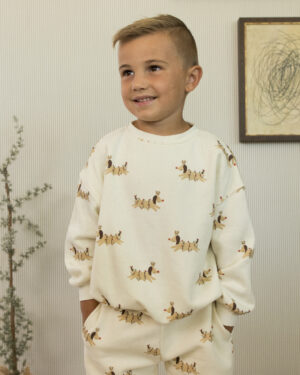 Rylee & Cru Relaxed Sweatshirt In Christmas Dogs