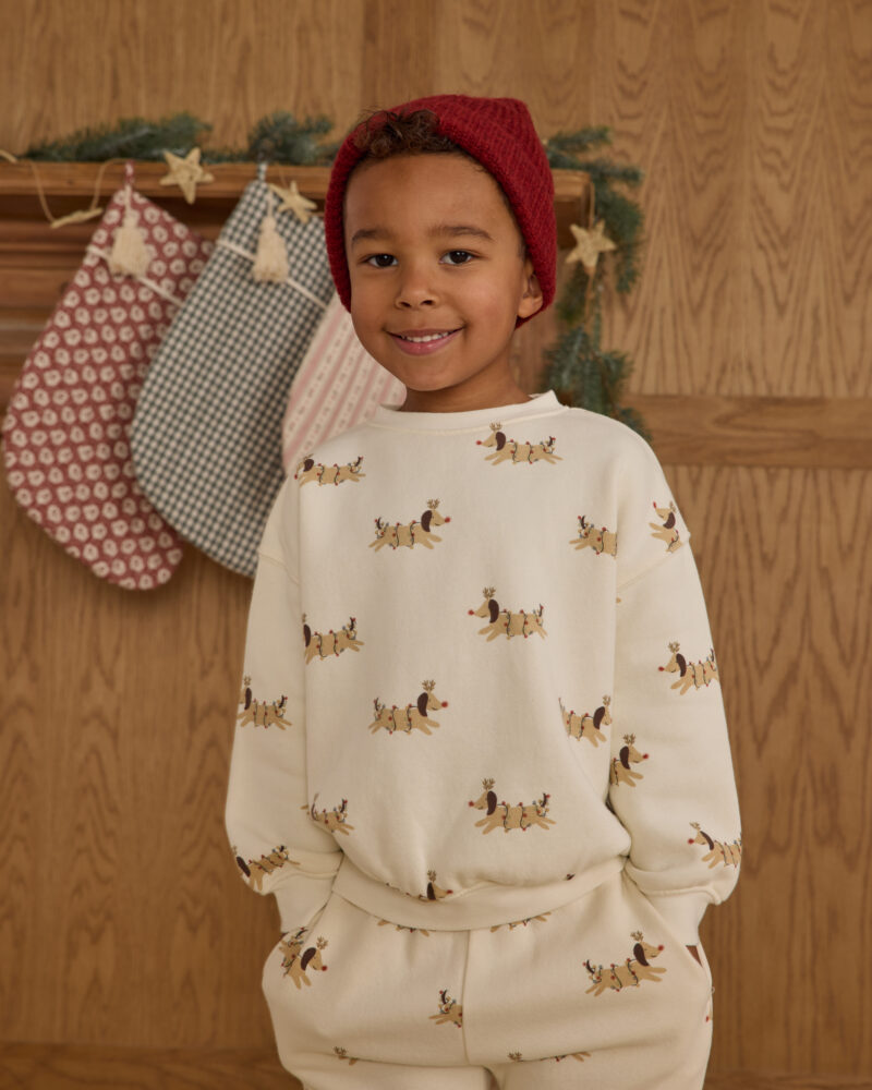 Relaxed Sweatshirt In Christmas Dogs from Rylee & Cru