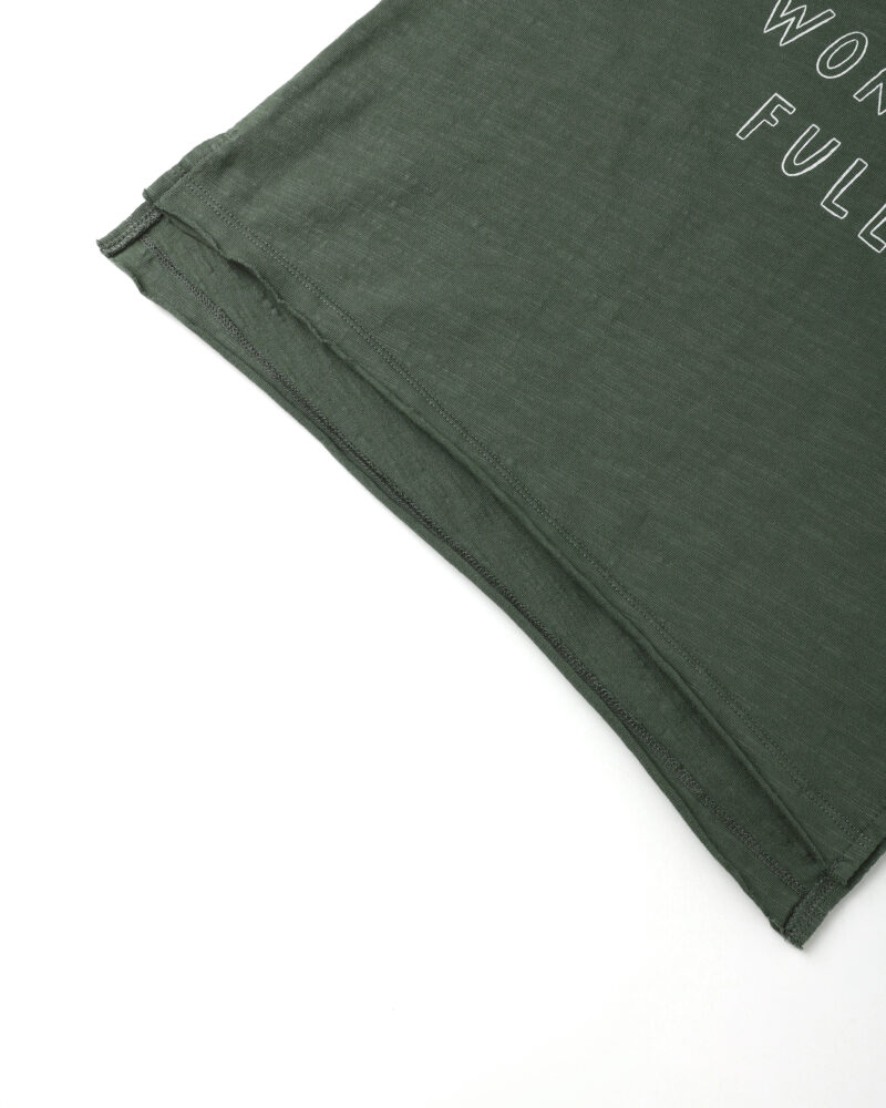 Raw Edge Long Sleeve Tee In Life Is Wonder Full