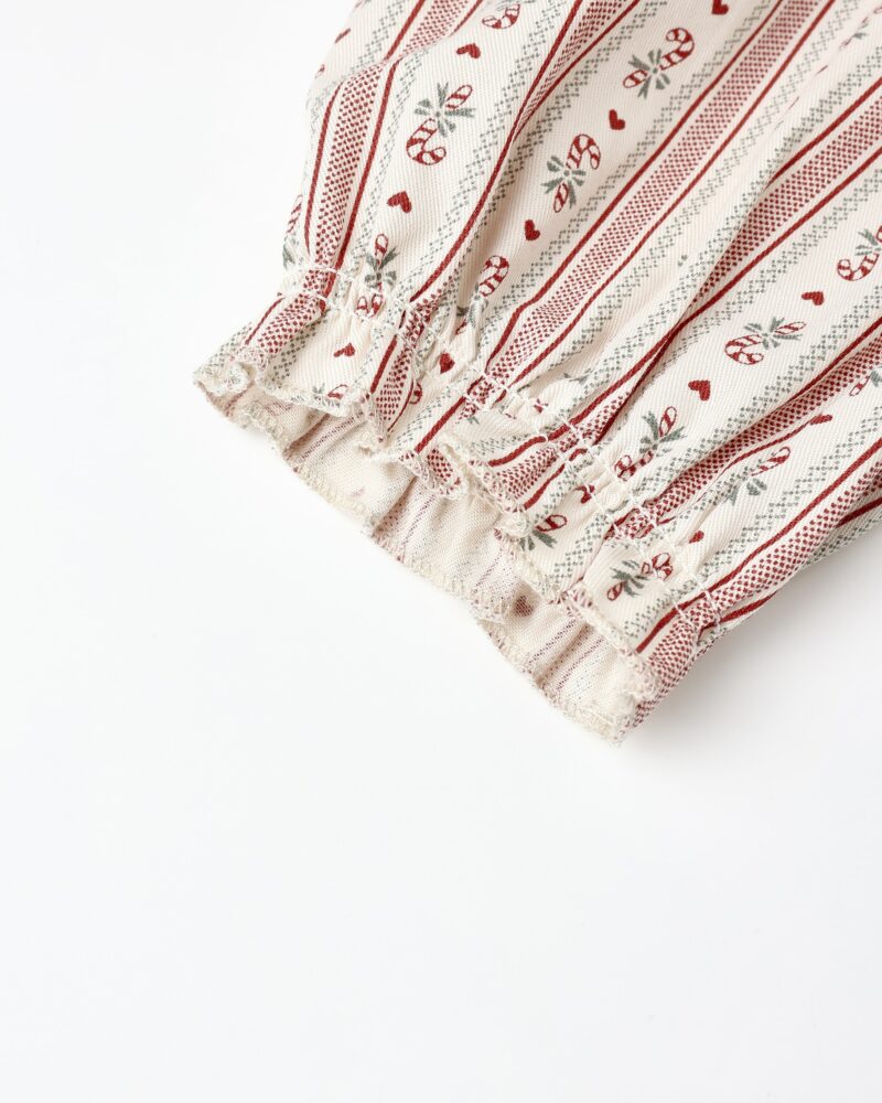 Rylee & Cru Ruffle Pajamas In Candy Cane Stripe