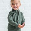 Colored Organics Eunan Fleece Half Zip Pullover Sweatshirt In Pine