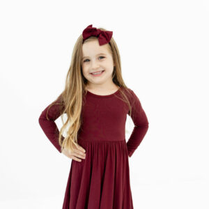 Kyte BABY Bow Headband in Burgundy