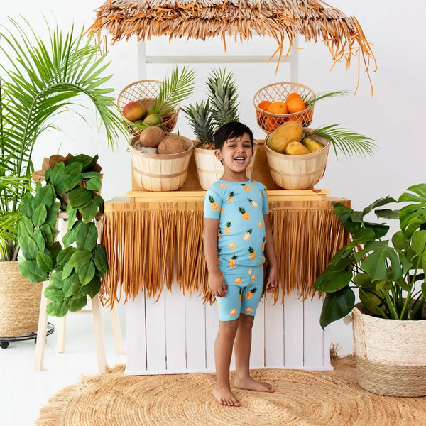 Short Sleeve Pajamas in Pineapple from Kyte BABY