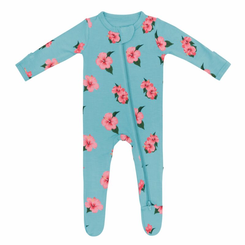 Zippered Footie in Hibiscus from Kyte BABY