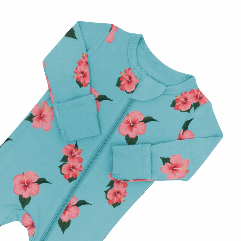 Zippered Footie in Hibiscus