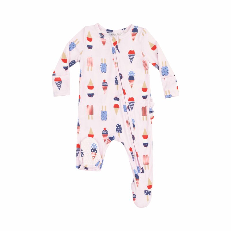 Angel Dear American Ice Cream Pink Bamboo Viscose Zipper Footie Angel Dear American Ice Cream Pink Bamboo Viscose Zipper Footie