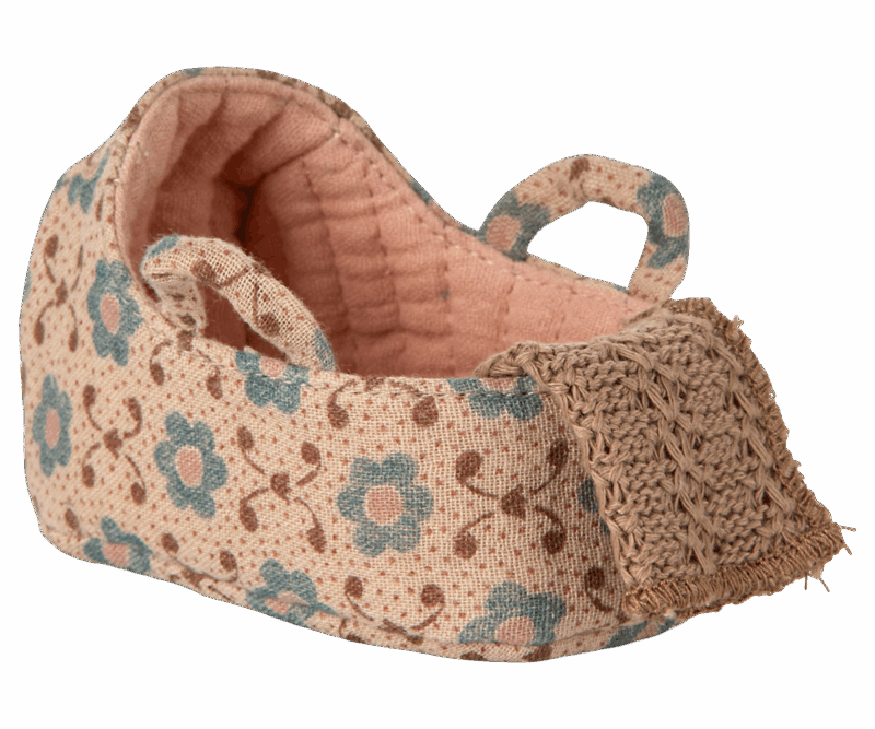 Maileg Carry Cot For Baby Mouse In Rose Maileg Carry Cot For Baby Mouse In Rose