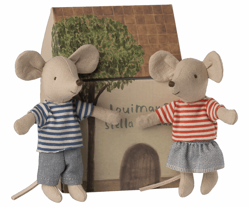 LouiMax and Stella Little brother And Sister Mice Set made by Maileg LouiMax and Stella Little brother And Sister Mice Set made by Maileg