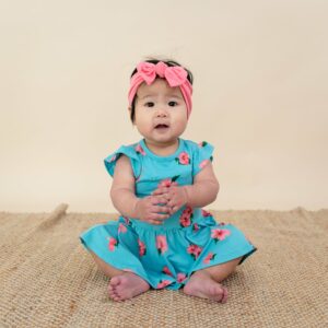 Kyte BABY Twirl Bodysuit Dress in Hibiscus Kyte BABY Twirl Bodysuit Dress in Hibiscus