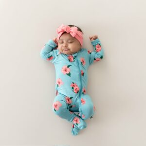 Kyte BABY Zippered Footie in Hibiscus