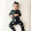 Kyte BABY Zippered Footie in Small Midnight Magnolia Kyte BABY Zippered Footie in Small Midnight Magnolia