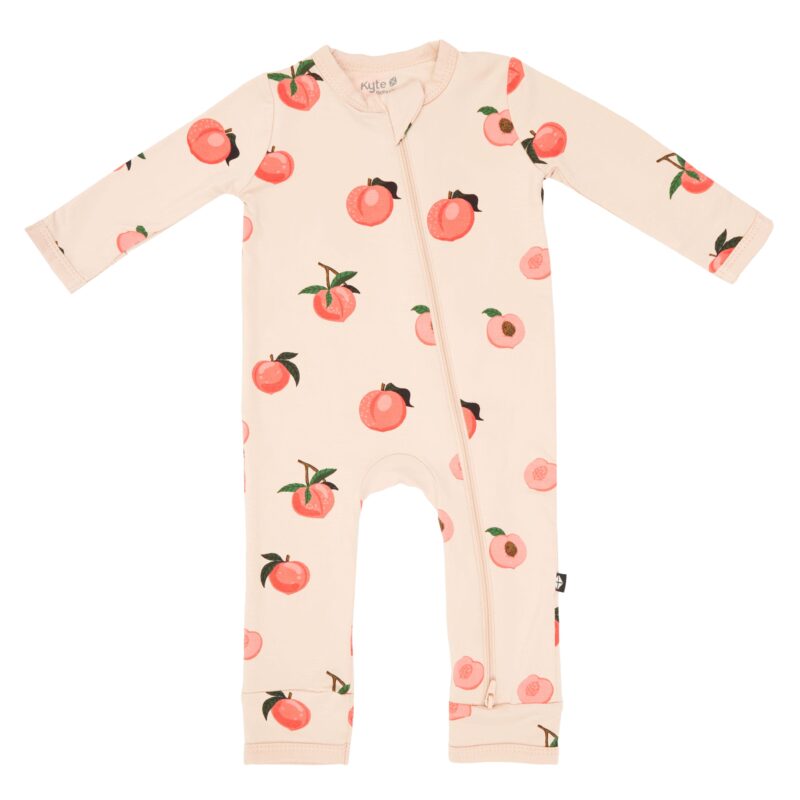 Zippered Romper in Peach from Kyte BABY Zippered Romper in Peach from Kyte BABY