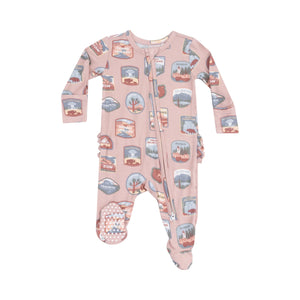 Angel Dear National Parks Patches Pink Bamboo Viscose Ruffle Zipper Footie Angel Dear National Parks Patches Pink Bamboo Viscose Ruffle Zipper Footie