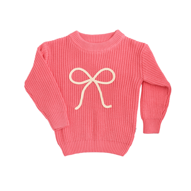Pink Bow Knit Sweater