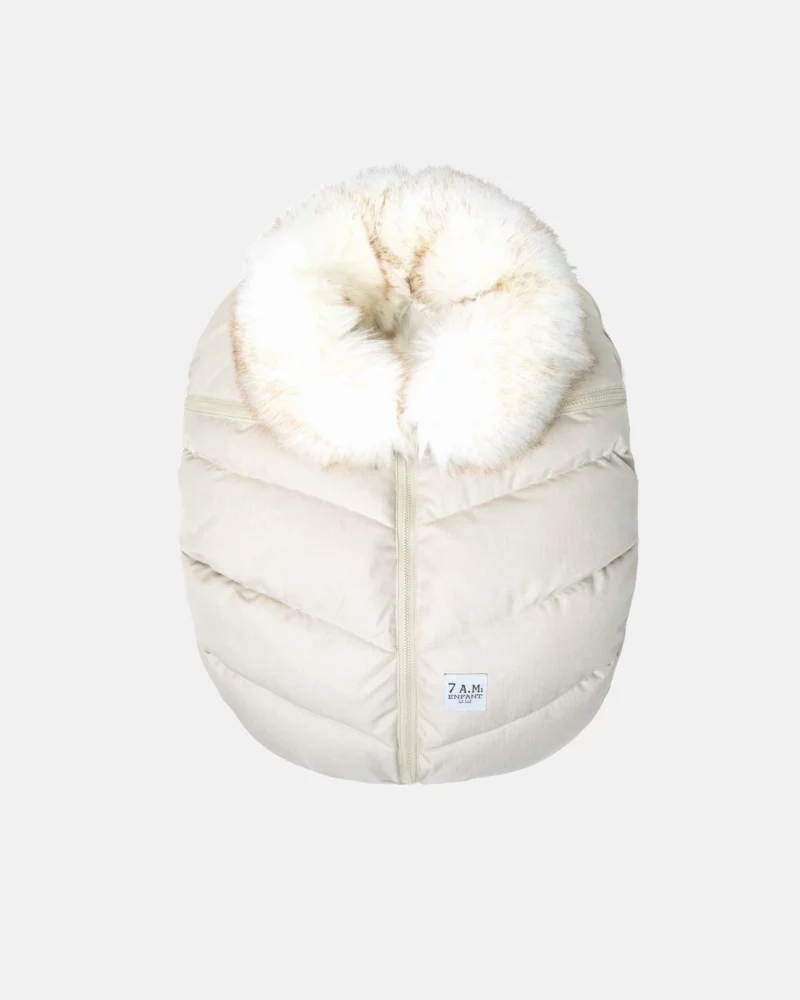 7AMEnfant-CarSeatCocoon_Tundra_Heather-Beige_WhiteFauxFur_MAIN_1 7AM Enfant Car Seat Cocoon Tundra