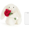Jellycat Cream Bunny with Rose available at Blossom