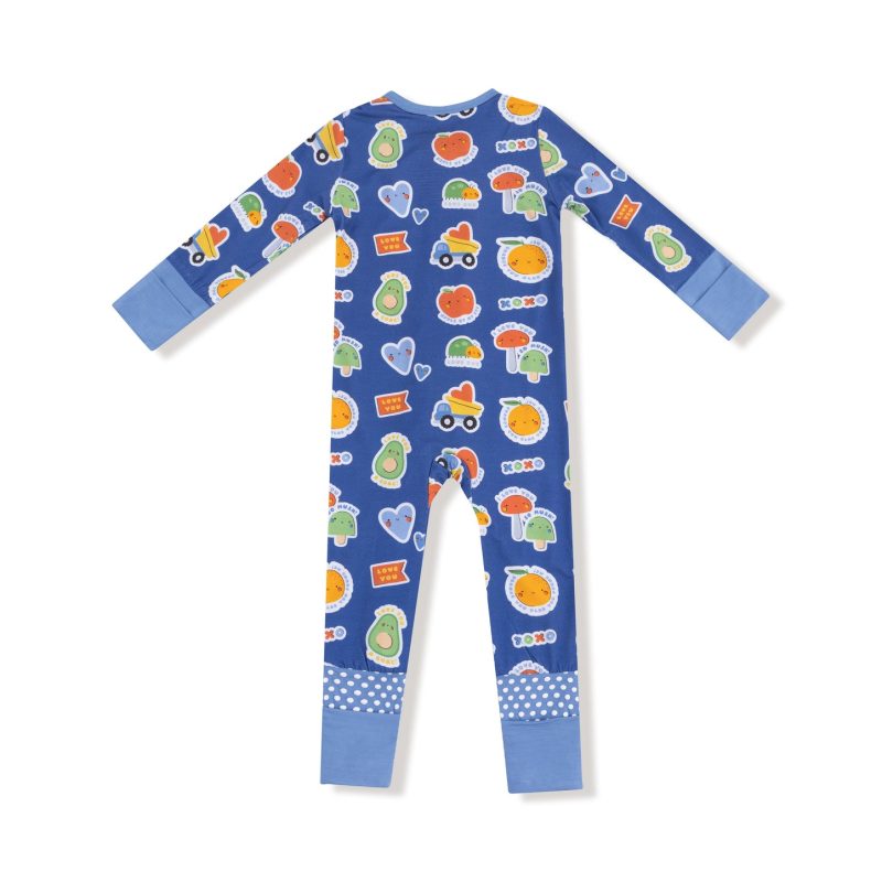 My Funny Valentine On Blue Bamboo Viscose Zippered Romper