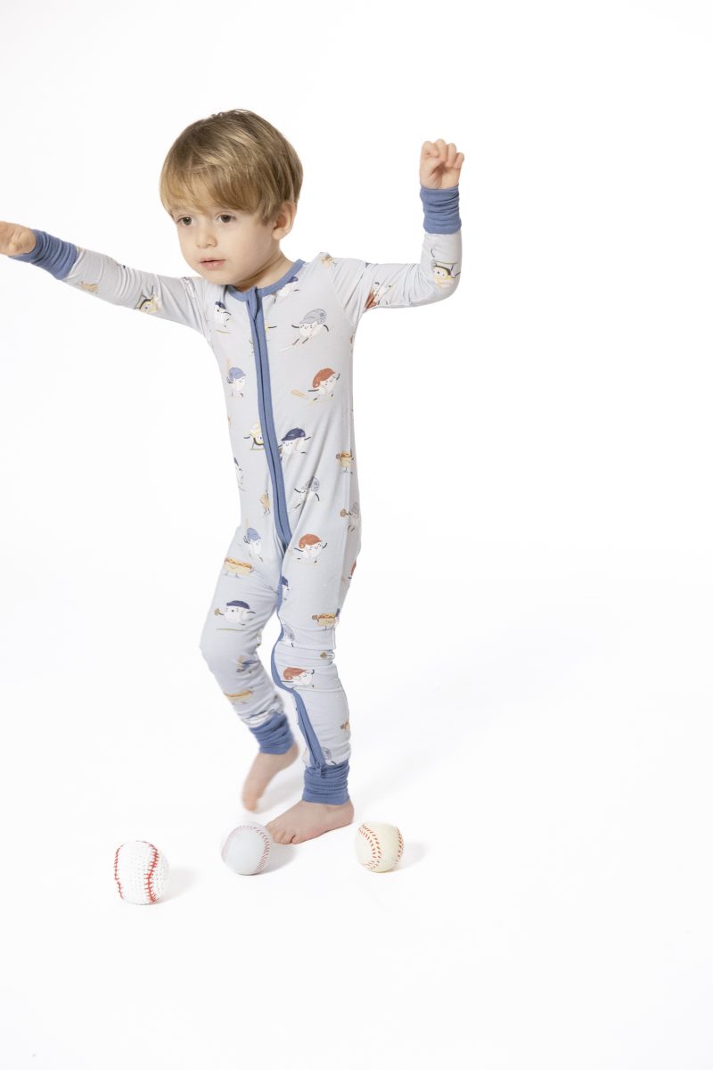 Angel Dear Baseballs Playing Baseball Bamboo Viscose Convertible Romper