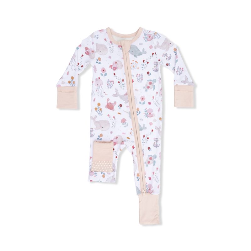 Angel Dear Garden Sea Creatures Bamboo Viscose Convertible Romper