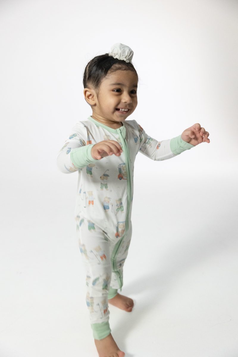 Angel Dear Golfing Teddy Bears Bamboo Viscose Convertible Romper