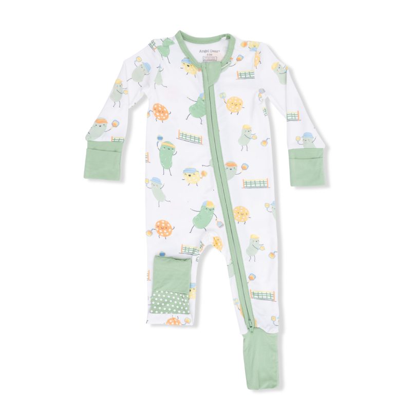 Angel Dear Pickles Playing Pickleball Bamboo Viscose Convertible Romper
