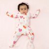 Angel Dear Happy Hearts Waffle Bamboo Viscose Ruffle Footie