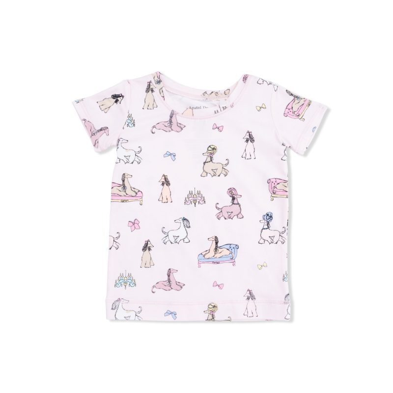 Fancy Hounds with Bows Bamboo Viscose Short Sleeve Loungewear Set from Angel Dear