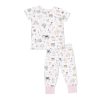 Angel Dear Cute Farm Animals on Pink Bamboo Viscose Short Sleeve Loungewear Set