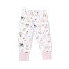 Cute Farm Animals on Pink Bamboo Viscose Short Sleeve Loungewear Set