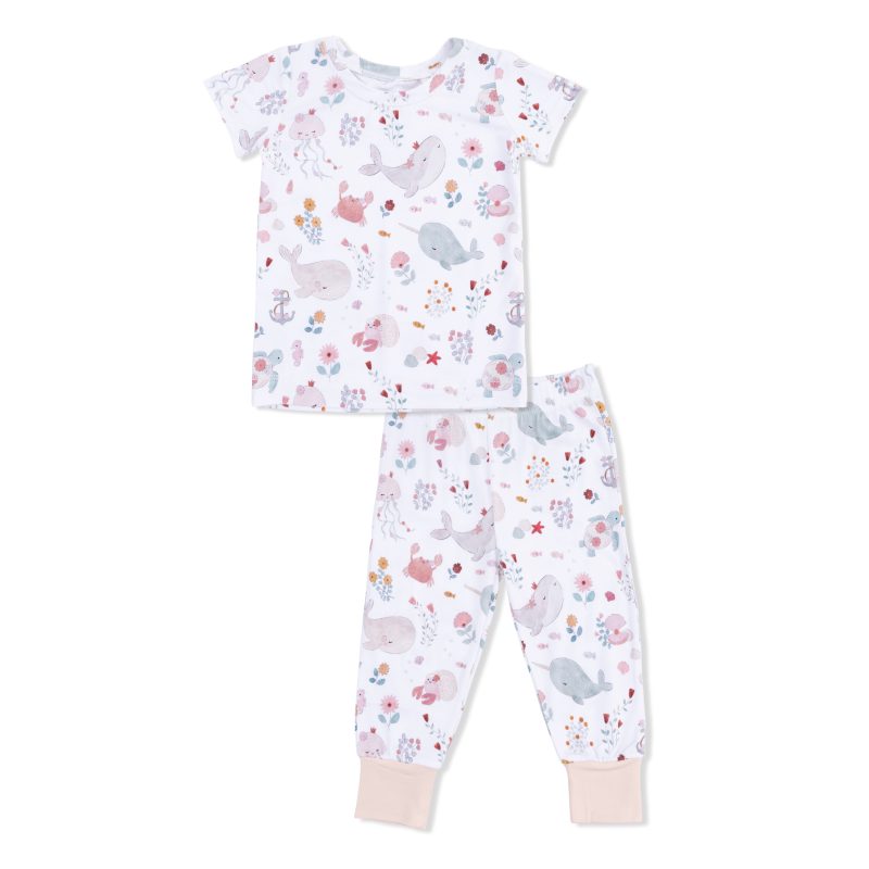 Angel Dear Garden Sea Creatures Bamboo Viscose Short Sleeve Loungewear Set