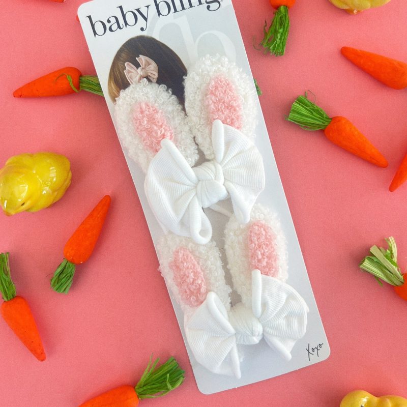 White Baby Bunny 2-Pack Novelty Clips from Baby Bling Bows