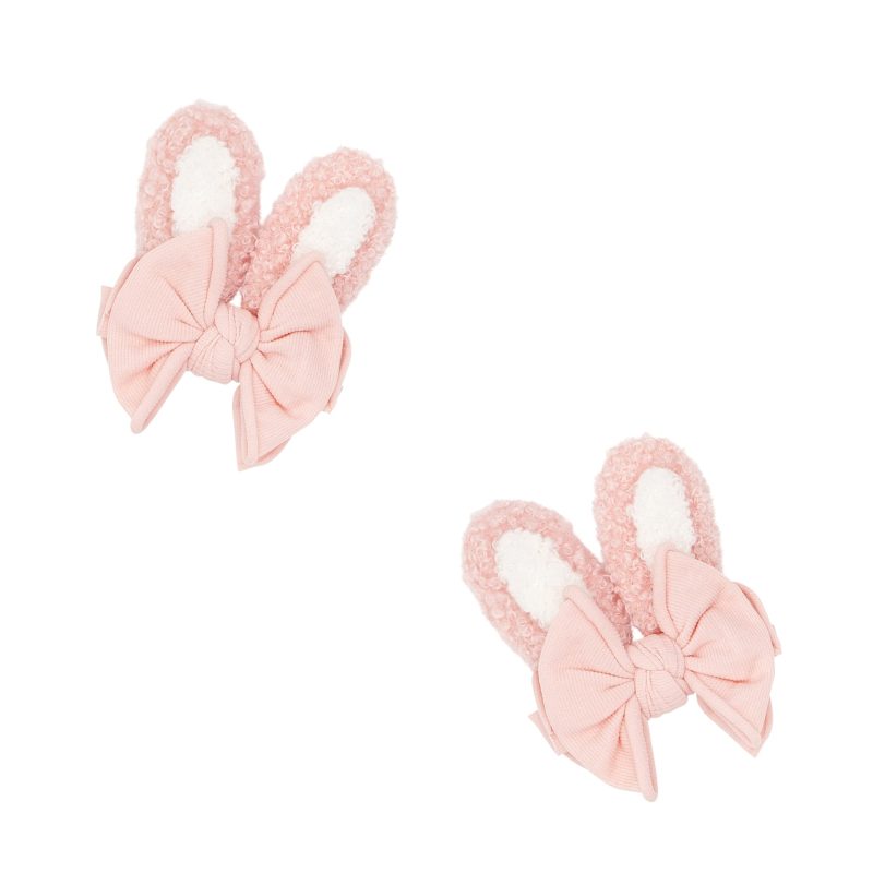 Baby Bling Bows Pink Baby Bunny 2-Pack Novelty Clips